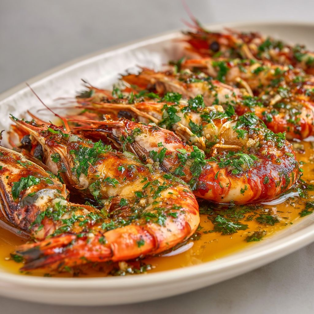 Gambas grillé sauce barbecue