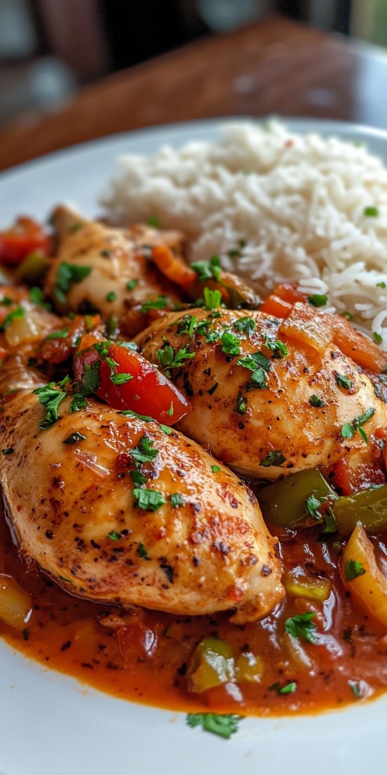 Poulet sauce basquaise