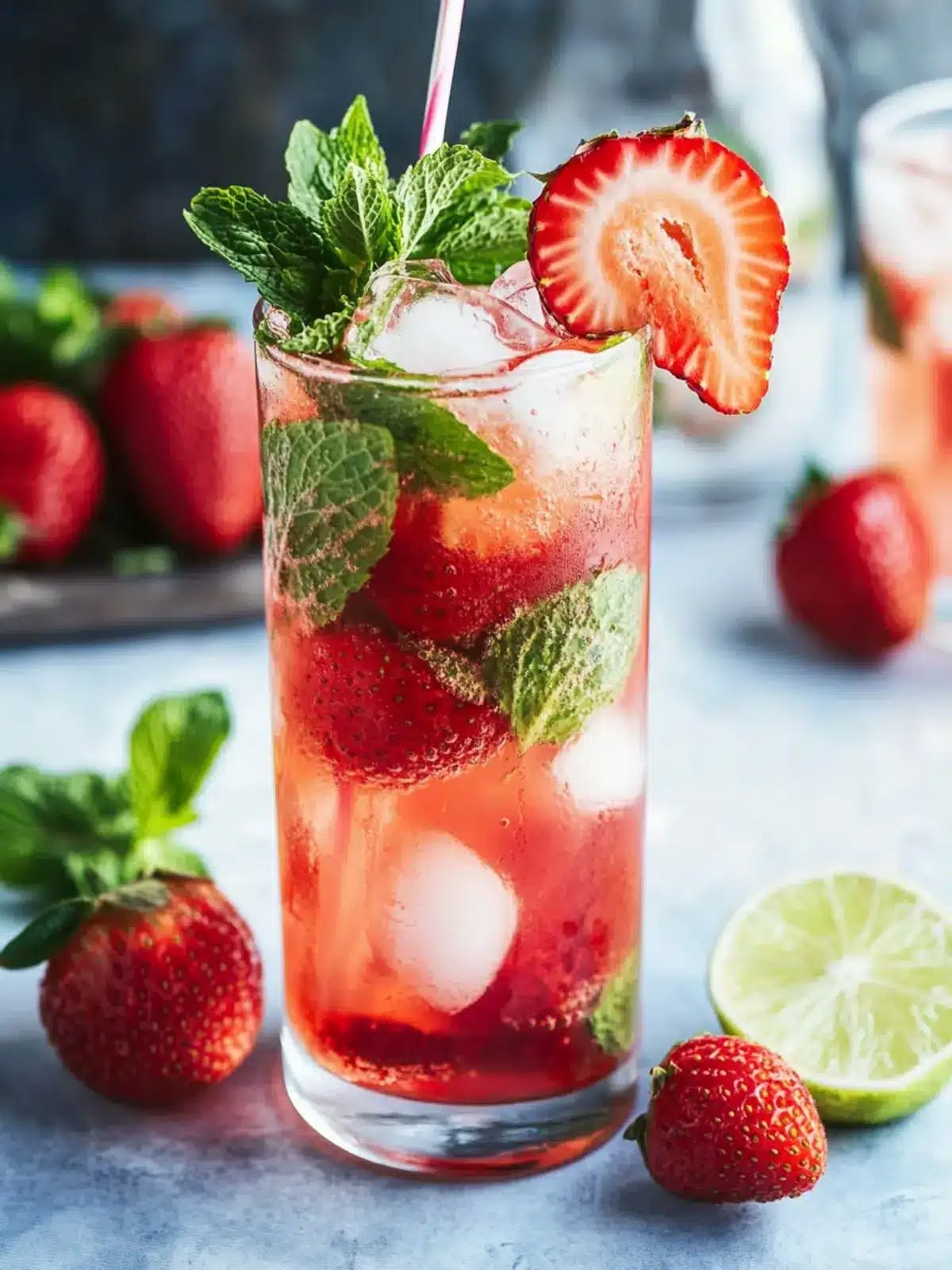 Virgin mojito à la fraise